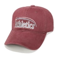 Deep red cotton baseball cap featuring Athletics letter embroidery and star patterns - Burgundy