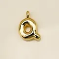 Polished 18K gold letter Q puffy alphabet pendant for DIY jewelry necklace and bracelet - Letter Q