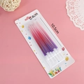 Pack of 6 gradient pink and purple pencil birthday candles with size markers - Red Purple Gradient