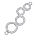Silver-finish cubic zirconia multi-ring connector charm for bracelets and necklaces - Silver Gradient Four Rings (L0030-B)