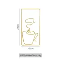 Style B gold wire wall art in coffee cup shape with dimensions 24x12cm and 35g weight - Style B / Gold