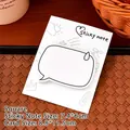 Speech bubble shaped white sticky note on card with cartoon decor, 7.4x6cm size - Square 2