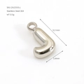 Polished silver stainless steel letter J pendant for jewelry making 10.1mm height - Letter J / Steel