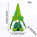 Green St. Patrick's Day gnome doll with shamrock hat, size 8.66 inches tall - Shamrock Pointed Hat Female Style