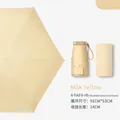 Mini cream yellow 6-fold travel umbrella with matching pouch, compact 14cm portable size - 6-Fold 6-Bone Black Glue Cream Yellow