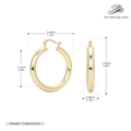 Misure dettagliate degli orecchini a cerchio in argento S925 dorato con dimensioni e peso - 35mm / Argento 925 placcato oro giallo