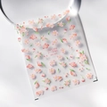 Pink cherry blossom nail art stickers MN-193 with petals and leaves on white background - Cherry Blossom Style (MN-193)