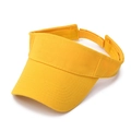 Détail d'un chapeau de soleil jaune avec tissu sergé respirant et fermeture velcro ajustable - Jaune
