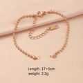 Pulsera de cuentas de acero inoxidable oro rosa con cadena ajustable y cierre de langosta - Oro Rosa