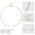 Klassische Tenniskette aus Edelstahl mit 14K Goldbeschichtung und Zirkonbesatz - 14K-Gold