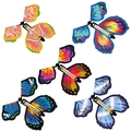 Set di 5 farfalle volanti colorate azionate da elastici con motivi olografici vivaci - Confezione da 10 Farfalle (Stile 2025)