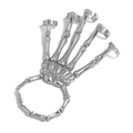 Dark style silver skull hand bone skeleton bracelet ring with vintage hip hop aesthetic - Silver
