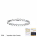 Glinsterende 4mm Moissaniet S925 zilveren bubble tennisarmband, lengte van 17cm - 4mm Bubbelarmband (MSB0212) / 17cm (Met GRA-certificaat)