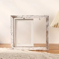 Distressed white wooden 360-degree rotating double-sided 6-7 inch photo frame - Distressed White Vertical-6 Inch No Light
