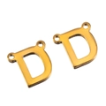 Ciondolo a lettera D in acciaio inossidabile oro lucido per collane e bracciali - Lettera D