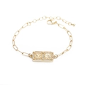 Elegante bracciale a graffetta in oro 18 carati con ciondolo a fulmine e arcobaleno in zircone - Fulmine Arcobaleno / Oro