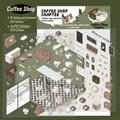 3D Coffee Shop DIY stickers set with 1 background card and 2 PET transparent sheets - Simno 1.0 Coffee Shop