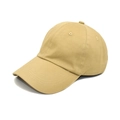 Detailed side view of khaki cotton baseball cap showing six-panel structure and vent eyelets - M (56-58cm) / Light Khaki