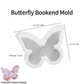 Translucent butterfly resin silicone mold for DIY bookends with size measurements - Butterfly Bookend / Translucent White