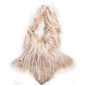 Sac bandoulière tendance en fausse fourrure beige avec une texture pelucheuse - Kaki