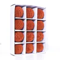 Twelve-piece set of burnt orange flocked Christmas balls with embossed floral patterns - 6CM 12Pcs/Set / Bronze