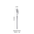 Silver vintage 304 stainless steel dessert fork with brushed finish and 18.6cm long handle - Dessert Fork