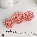 Matt-rosa Kamelien-Haarklammer mit großem Blumendesign für Hochsteckfrisuren der Damen - 11cm / Rosa