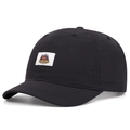Unisex black short brim quick-dry baseball cap with camping adventure time patch - Adjustable / Black