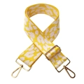 5cm wide leopard print jacquard strap with golden swivel hooks for crossbody bags - Gold Buckle / Yellow