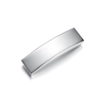 Polished silver stainless steel rectangular metal plate for men's leather bracelets - Accessory 4*1cm (Stainless Steel)