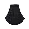 Falda midi sirena negra ajustada con cintura plisada baja y dobladillo irregular - XS / Negro