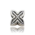 Silver alloy star shaped large hole bead accessory for DIY jewelry charm bracelets - 1pc Bowknot Clover