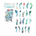 Set di adesivi in PET piume di smeraldo per decorazione di scrapbooking fai-da-te - Piuma di Smeraldo