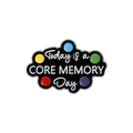 Spilla smaltata nera a nuvola con scritta Core Memory Day e punti colorati - Spilla Memoria (QHXZ3218)