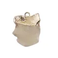 Irregular natural white crystal pendant with gold-plated edges and metal clasp - Gold Edging / Citrine