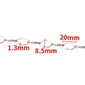 Polished silver stainless steel rectangular chain 20x8.5x1.3mm for DIY jewelry making - Steel Color Bright Polygon Chain 8.5mm