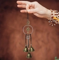 Handheld vintage bronze witch bells with Celtic knots and key for home protection decor - Celtic Knot Pendant