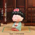 Statuina di dama della dinastia Tang modello Siyin che suona il Guqin con fiore rosa - Stile C Cetra