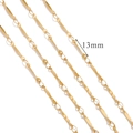 18K gold plated titanium steel S-chain jewelry link with 13mm segment length - G4-13mm Bamboo
