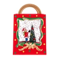 Lanterna natalizia con globo d'acqua a forma di borsa rossa con bambino e albero di Natale - Borsa regalo piccola / Rosso - Bambino e Albero