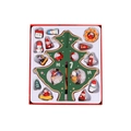 Set sapin de Noël DIY en bois vert avec mini ornements colorés en boîte cadeau rouge - Y1065/Petit 2 Pièces/Vert/12*21cm