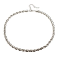 Collana a corda in acciaio inossidabile argento con chiusura a moschettone e charm - Collana Acciaio 6mm