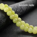 Polished lemon jade round beads in vibrant yellow for DIY jewelry making - Lemon Jade