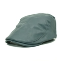 Primer plano de la textura de lichi en gorra plana de cuero sintético azul con costura - M (56-58cm) / Azul