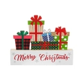 Christmas wooden tabletop decor featuring colorful gift boxes and Merry Christmas base - Christmas Gift