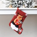 Plaid Christmas stocking featuring a 3D reindeer applique and hanging loop decor - E3-2 Medium Lotus Body Sock Reindeer