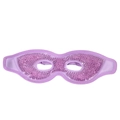 Purple gel bead eye mask for hot cold therapy with adjustable elastic strap for sleep - Purple Hollow Eye Mask