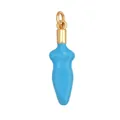 Turquoise blue abstract torso pendant with gold accents and zircon inlay - Torso Shape-Sky Blue