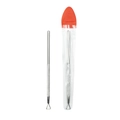 Detail of professional stainless steel acne needle with triangular loop and knurled handle - Nail Scraper