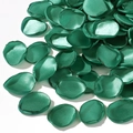 Lustrous green satin artificial rose petals for wedding decor on white background - Green (43)